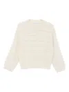 Brunello Cucinelli Women Ivory Diamond Cashmere And Wool Sweater In White