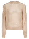 Brunello Cucinelli Open-knit Sweater In Brown