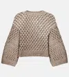 Brunello Cucinelli Dazzling Net Sweater In Brown
