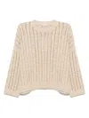 Brunello Cucinelli Open-knit Sweater In Neutrals