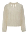 Brunello Cucinelli Cable-knit Mesh Jumper In Nude