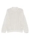 Brunello Cucinelli Crew Neck Long Sleeve Sweater In White