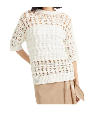 Brunello Cucinelli Open-knit Sweater In White
