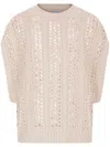 Brunello Cucinelli Wool-mohair Blend Crochet Sweater In Neutrals