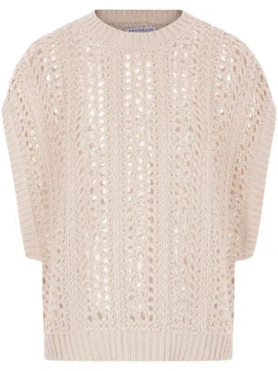 BRUNELLO CUCINELLI OPEN-KNIT T-SHIRT