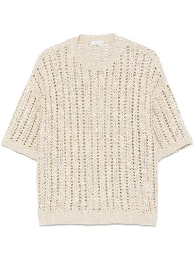 BRUNELLO CUCINELLI OPEN-KNIT T-SHIRT