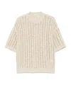 Brunello Cucinelli Sequin-embellished T-shirt In Nude