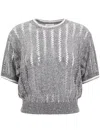 Brunello Cucinelli Open-knit Top In Grey