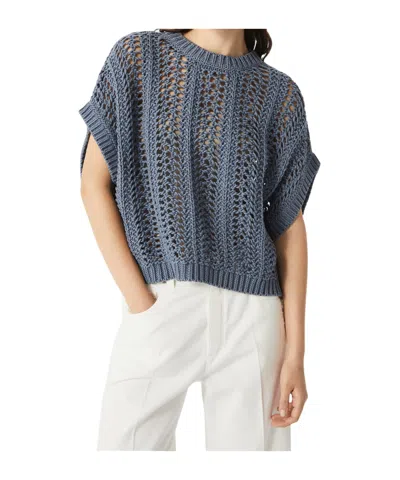Brunello Cucinelli Open-knit Top In Blue