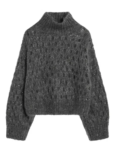 BRUNELLO CUCINELLI OPEN-KNIT TURTLENECK SWEATER