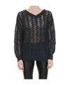 Brunello Cucinelli Open-knit V-neck Jumper In Black