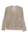 Brunello Cucinelli Open Knit V Necked Sweater