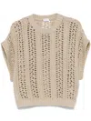 Brunello Cucinelli Open-knit Vest In Neutrals