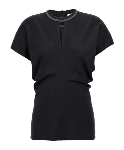 Brunello Cucinelli Open-necked Black Shirt