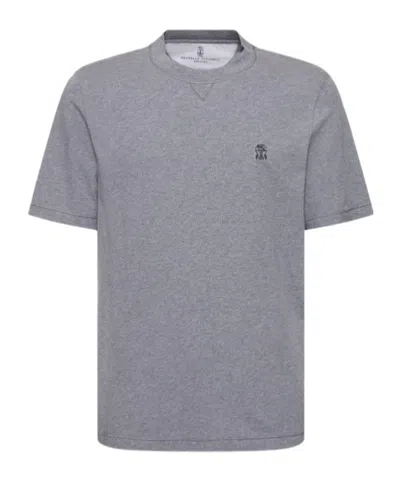 Brunello Cucinelli Cotton Crew Neck T-shirt In Gray
