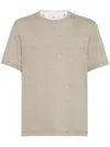 Brunello Cucinelli Faux-layering T-shirt In Nude