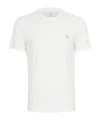 Brunello Cucinelli Black V-neck T-shirt With Monile Detail In Stretch Cotton Woman  In White
