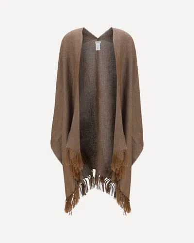 Brunello Cucinelli Open Poncho In Brown