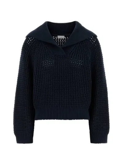 BRUNELLO CUCINELLI OPEN-STITCH SWEATER