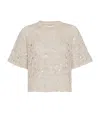 Brunello Cucinelli Open-weave Embellished Sweater In Sand