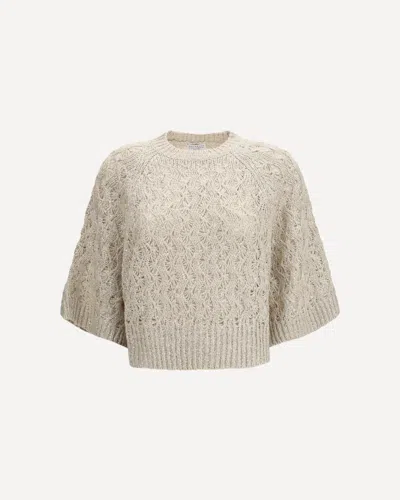 Brunello Cucinelli Open-knit Construction Sweater In Neutral