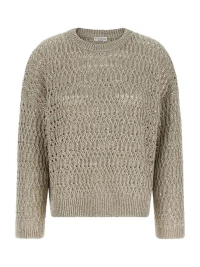 Brunello Cucinelli Open-knit Linen Sweater