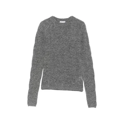 Brunello Cucinelli Open-knit Long-sleeve Sweater In Gray