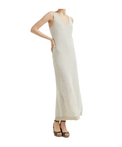 Brunello Cucinelli Open-knit Maxi Dress In White