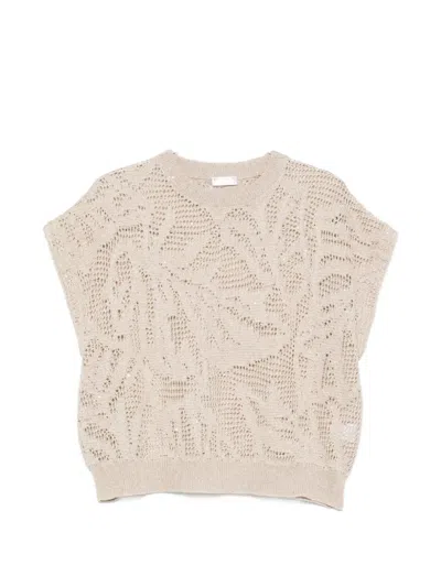 Brunello Cucinelli Open-knit Sweater In Neutral