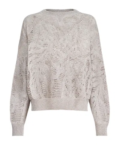 Brunello Cucinelli Open-knit Sweater In Neutral