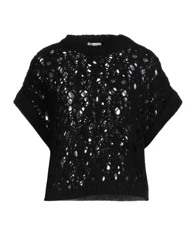 Brunello Cucinelli Woman Sweater Black Size Xxl Cotton