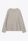 Brunello Cucinelli Openwork Knitted Mohair Sweater In Sand
