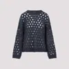 Brunello Cucinelli Metallic Crewneck Knitwear Sheer Texture In Blue