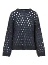 Brunello Cucinelli Metallic Crewneck Knitwear Sheer Texture In Blue