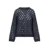 Brunello Cucinelli Sequin-embellished Open-knit Sweater In Blue