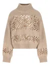 Brunello Cucinelli Openwork Ribbed Sweater In Neutral