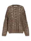 Brunello Cucinelli Openwork Sweater In Brown