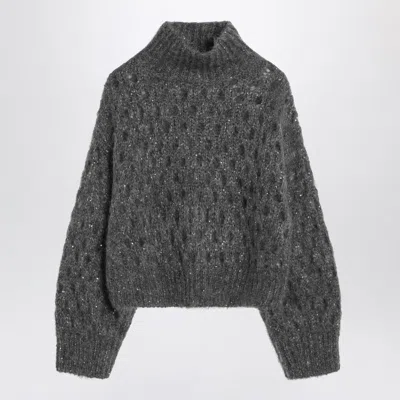 BRUNELLO CUCINELLI BRUNELLO CUCINELLI OPENWORK TURTLENECK SWEATER