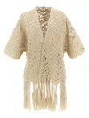 Brunello Cucinelli Brunello Cucinell Opera Dazzling Macrame Cardigan In Beige
