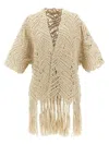 Brunello Cucinelli Brunello Cucinell Opera Dazzling Macrame Cardigan In Beige