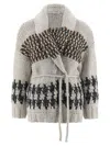 Brunello Cucinelli Opera Prince Of Wales Cardigan In Neutral