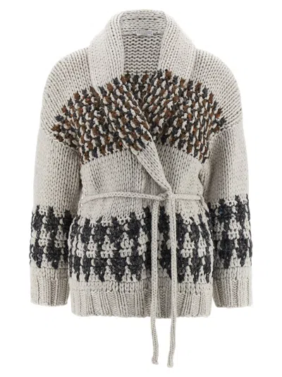 BRUNELLO CUCINELLI OPERA PRINCE OF WALES CARDIGAN