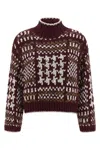 Brunello Cucinelli Mock-neck Nordic Cashmere Sweater In Burgundy
