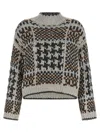 Brunello Cucinelli Chunky Knit Crew Neck Long Sleeve Sweater In Multi