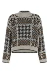 Brunello Cucinelli Chunky Knit Crew Neck Long Sleeve Sweater In Neutral
