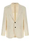 Brunello Cucinelli Operated Stripe Blazer In Neutral