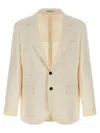 Brunello Cucinelli Operated Stripe Blazer In Neutral