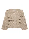 Brunello Cucinelli Opne-knit Sweater In Brown