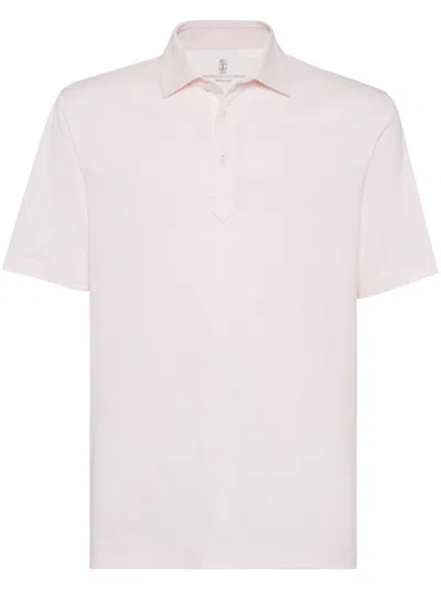 Brunello Cucinelli Organic Cotton-blend Polo Shirt In Pink
