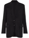 Brunello Cucinelli Cotton Organza Single-breasted Blazer In 黑色